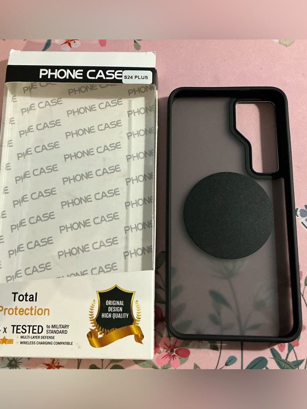 Black Clear Protective Phone Case with Ring Grip- Samsung Galaxy S24 - Picture 4 of 5